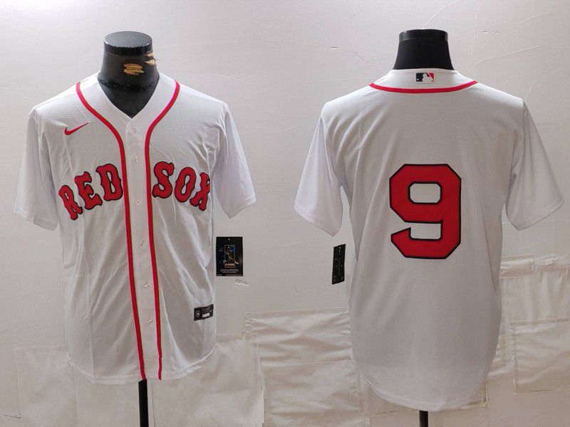 Men Boston Red Sox #9 No Name White Game 2024 Nike MLB Jersey style 1